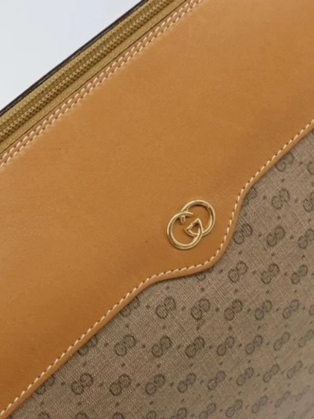 GUCCI Micro GG Supreme Web Sherry Line Bag PVC Beige 001 084 4001 Auth BA9954 - Picture 11 of 15